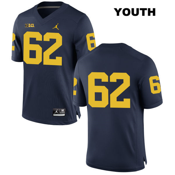 Youth NCAA Michigan Wolverines Sean Fitzgerald #62 No Name Navy Jordan Brand Authentic Stitched Football College Jersey FD25N28JE